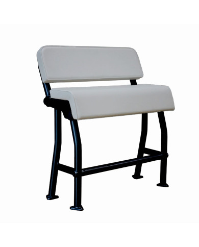 Black Fishing Boat Seat with White Fabric AS100BW by PoweryMax